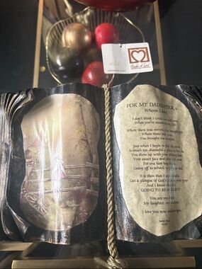 Vintage Books of Love 'For My Daughter' Decorative Open-Book Plaque -